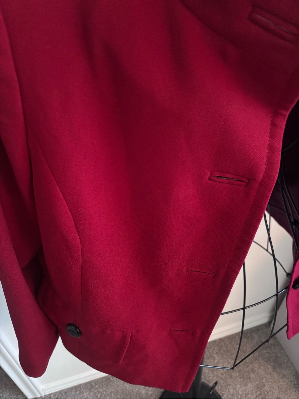 Kasper Women's Red Stand-Collar Jacket - Picture 2 of 4
